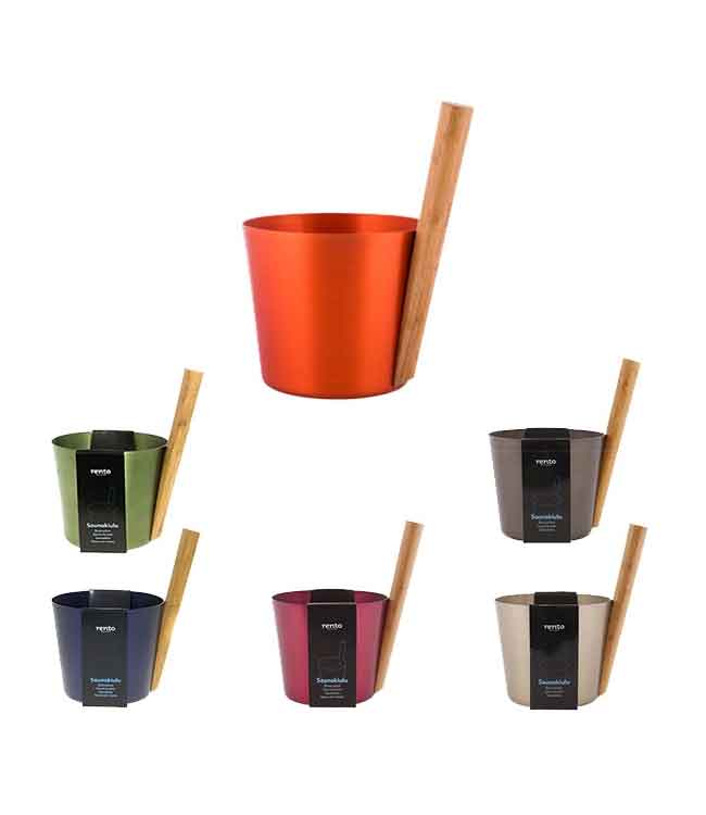 Rento Sauna Bucket with Straight Handle